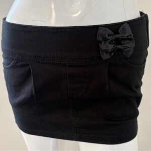Terranova Y2K Vintage Euro Low Rise Gonna Micro Mini Skirt w Bow Details